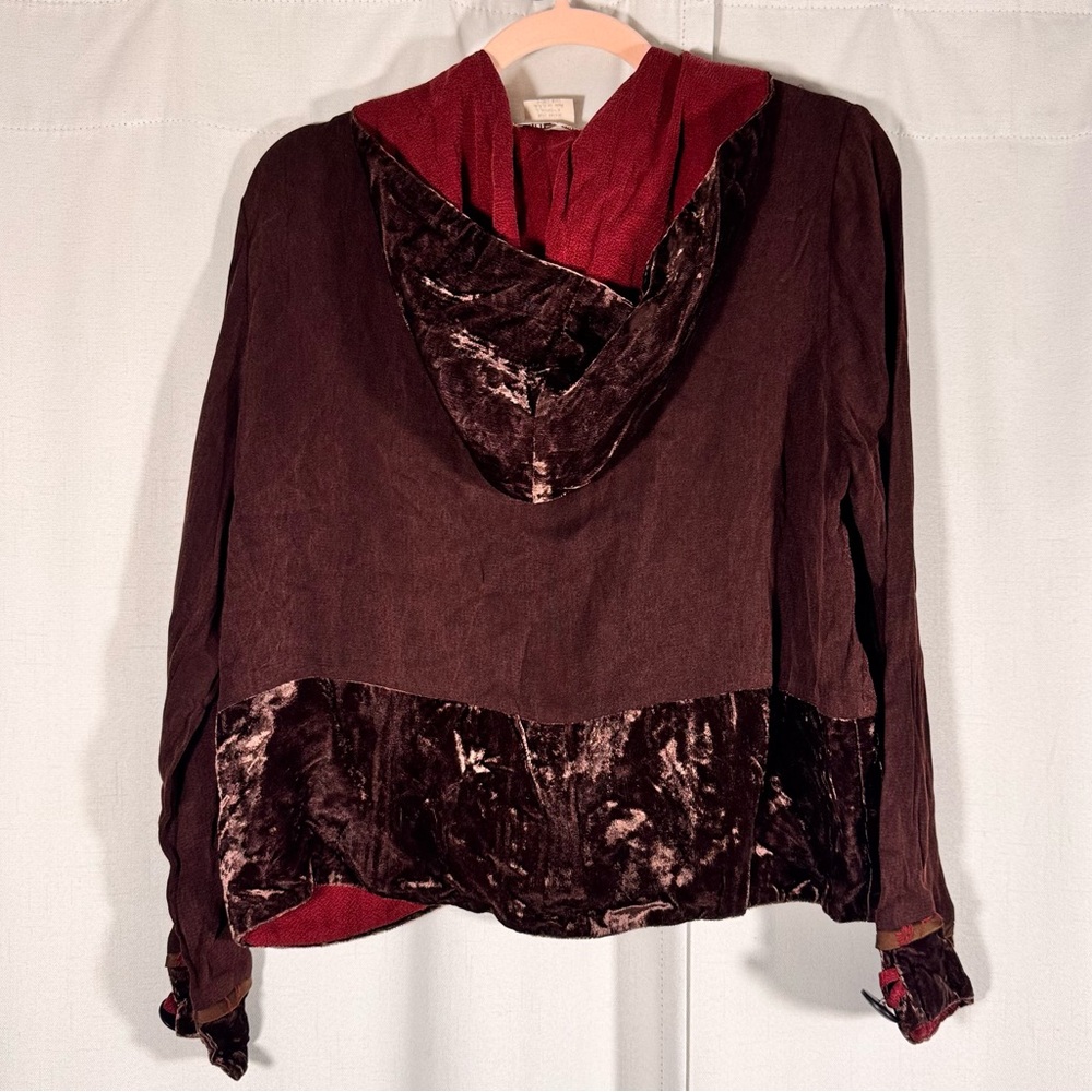 Vintage Neil & David Brown Mixed Fabric Jacket with Velvet Trim - Picture 3 of 9